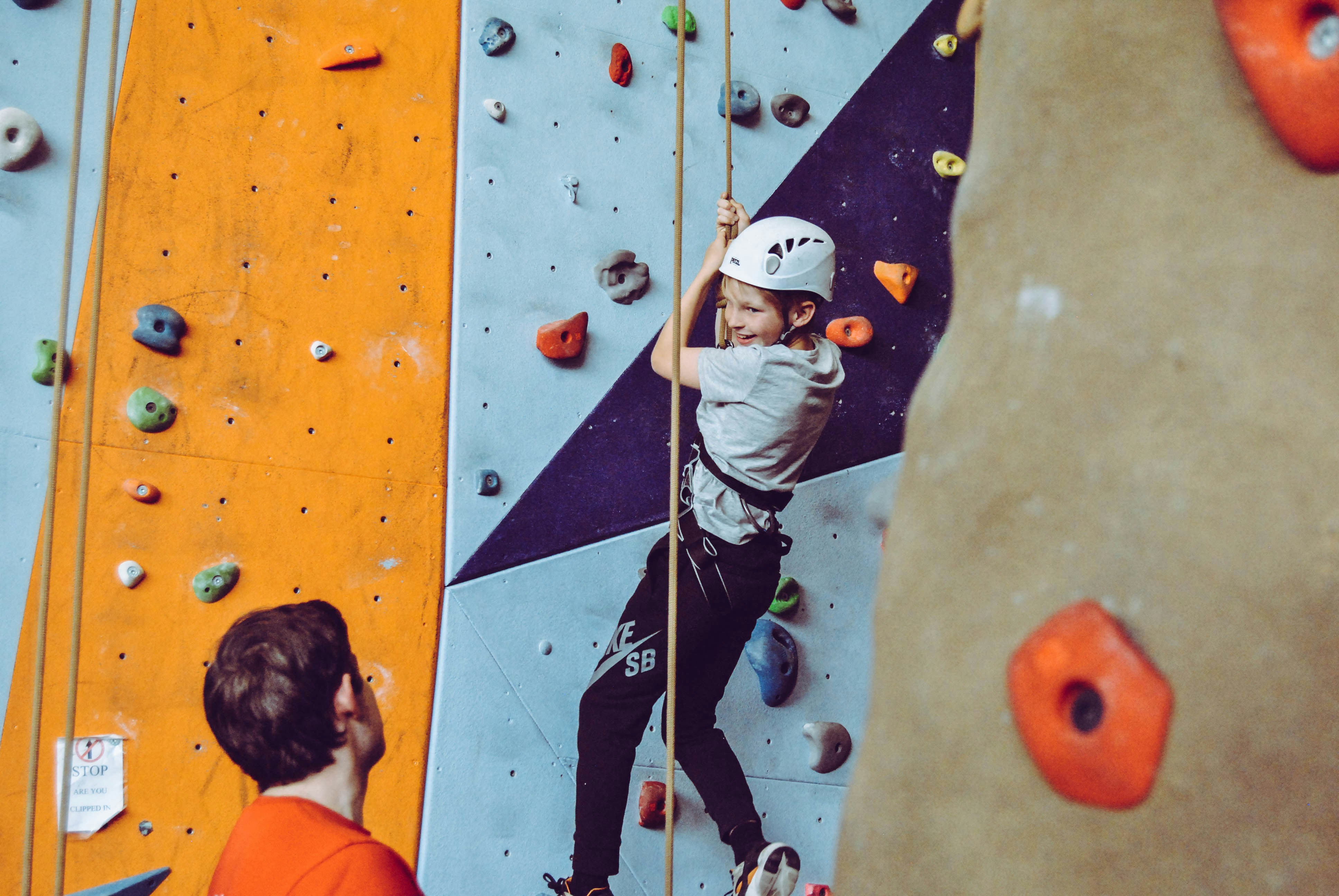 Rock climbing at camp